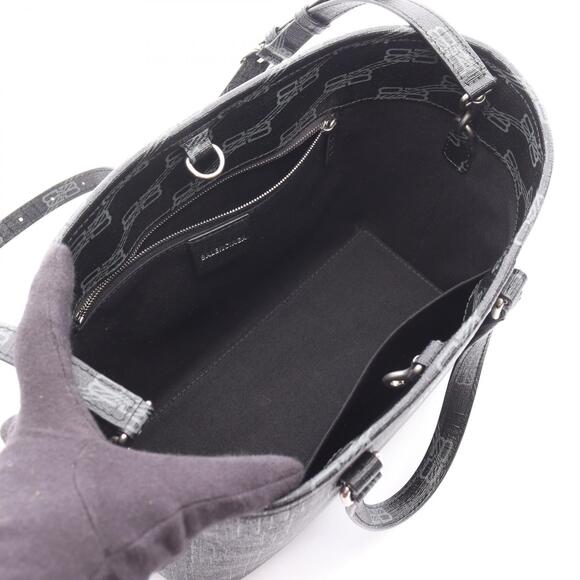 Balenciaga Signature Shopper Handbag Canvas Black Gray - Picture 3 of 5